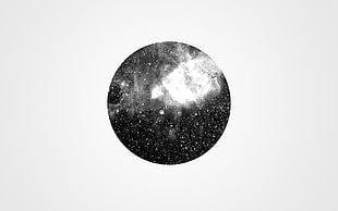 black and gray Moon illustration