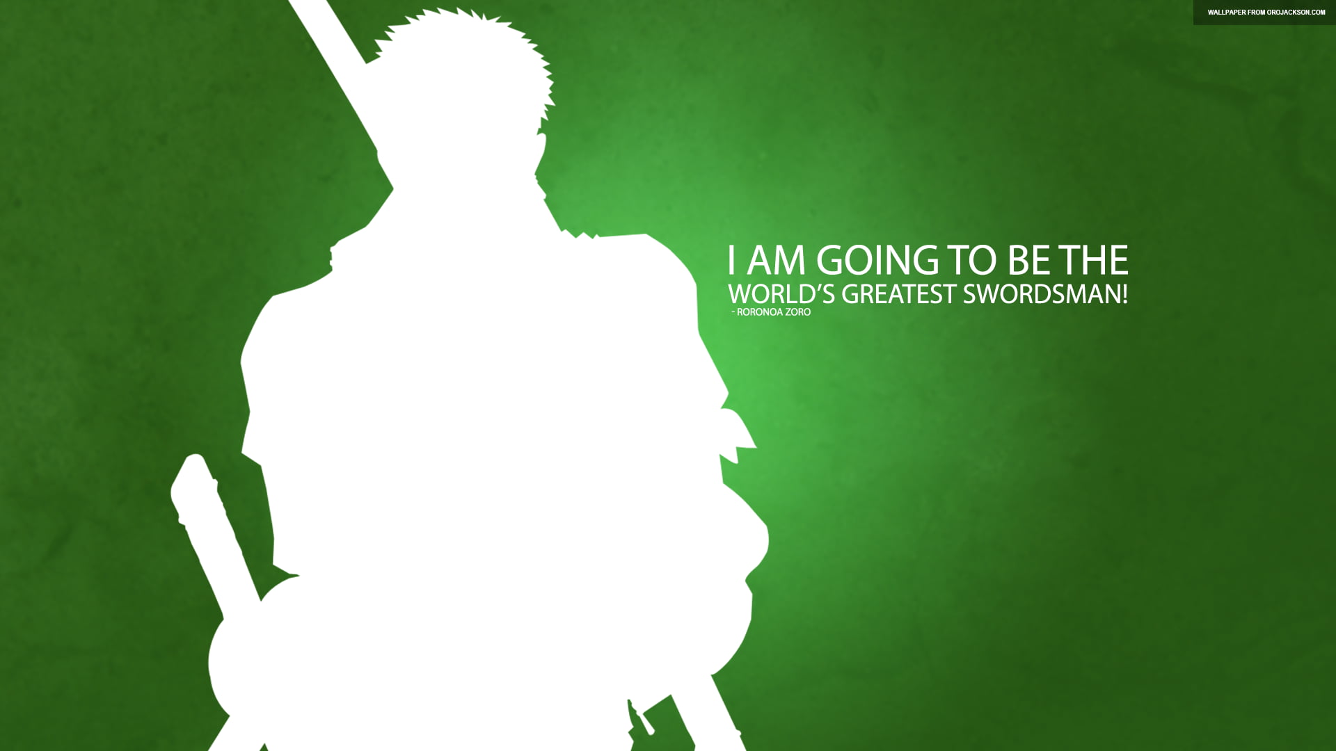 I am going to be the world's best swordsman! quote poster, One Piece, Roronoa Zoro, anime