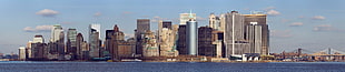 city buildings, city, New York City, triple screen
