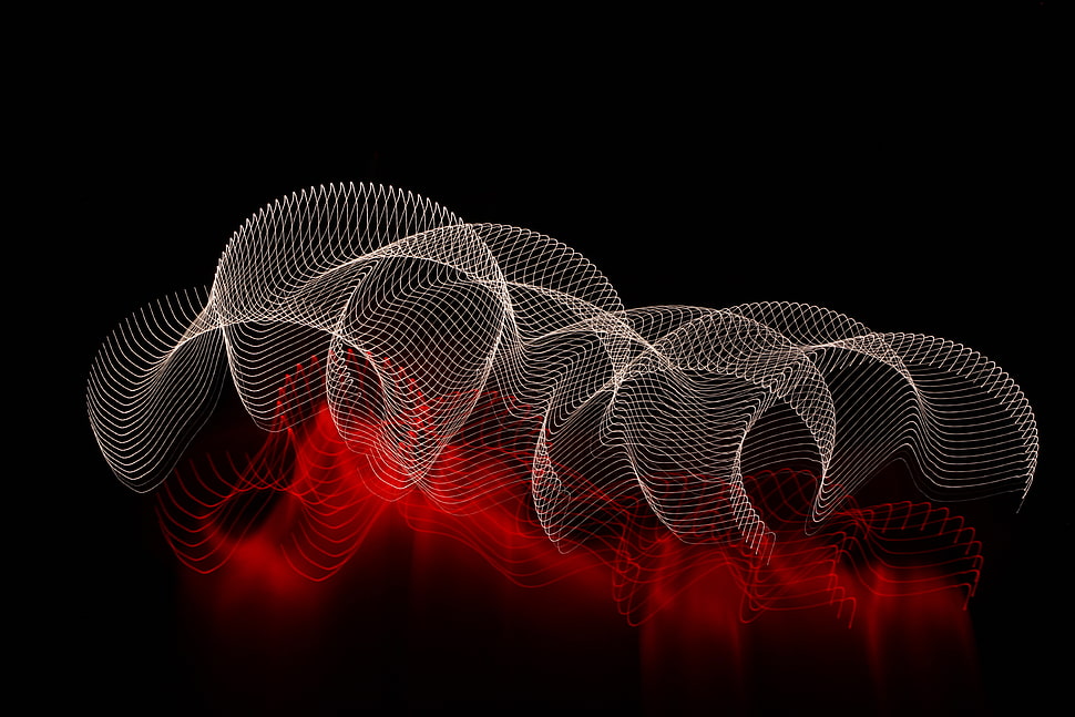 red and white 3D light HD wallpaper