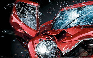 wrecked red car, Burnout Paradise, video games