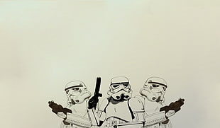 Stormtroopers digital art, Star Wars, stormtrooper, simple background