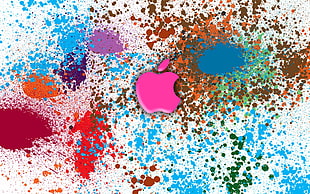 Apple logo splatter painting