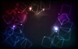 assorted-color LED light wallpaper, abstract, square