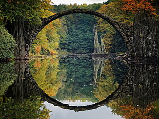 arch bridge stone on body of water