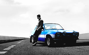 blue car, Fast & Furious: Legacy, Paul Walker, Vin Diesel, Ford Escort Mk1 HD wallpaper