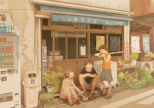 Anime still, anime, Japan, playing, landscape HD wallpaper