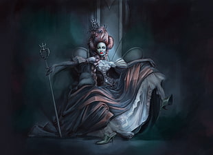 Queen of Hearts illustration, fantasy art, artwork HD wallpaper