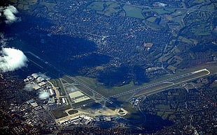 aerial photography of city, airport