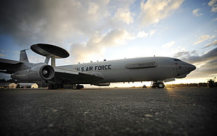 white U.S Air Force plane, aircraft, military, airplane, war HD wallpaper