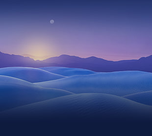 blue hill during sunset HD wallpaper