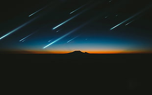 meteor shower digital wallpaper, photography, artwork