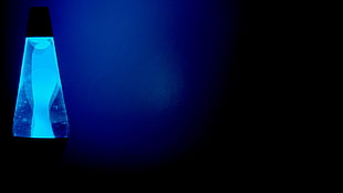 blue and black LED light, lava lamp, blue, lamp HD wallpaper
