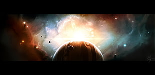 planet advertisement, JoeyJazz, spacescapes, planet, nebula HD wallpaper