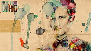 Doctor Who poster, Doctor Who, Eleventh Doctor, paint splatter, watercolor