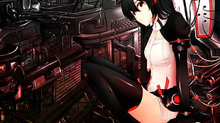 black haired anime character wallpaper, anime, Zatsune Miku, Vocaloid