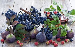 ripe blue berries, food, lunch