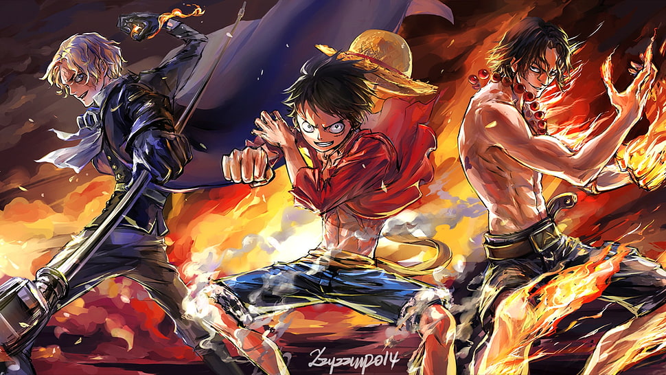 Ace, Luffy and Sabo poster HD wallpaper