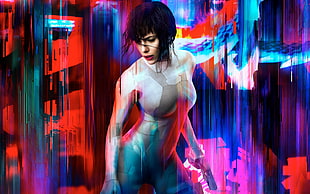 Ghost in a Shell digital wallpaper, Ghost in the Shell (Movie), Scarlett Johansson, movies, ghost