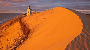 brown tower, nature, sand, landscape, dune HD wallpaper