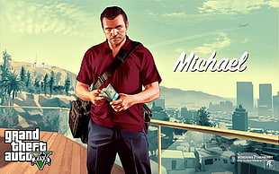 Grand Theft Auto Five Michael digital wallpaper