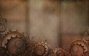 white gears illustrations