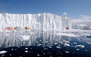 ice mountain, nature, landscape, sea, coast HD wallpaper