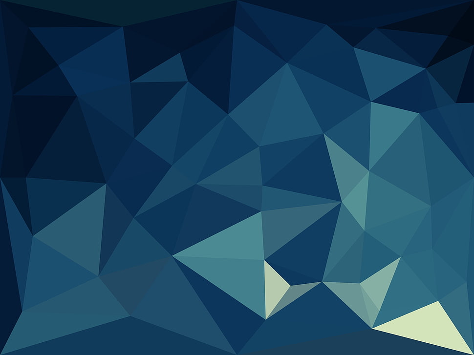 blue and white geographic illustration, minimalism, triangle HD wallpaper