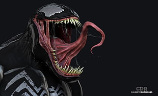 red and black alien digital wallpaper, 3D, Venom