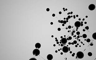 black molecules digital wallpaper