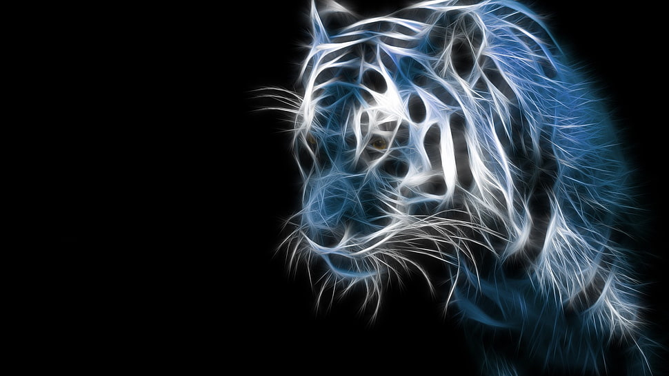 tiger illustration, animals, tiger, big cats, digital art HD wallpaper