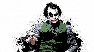 Health Ledger Joker illustration, Joker, The Dark Knight, paint splatter, Batman