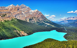 brown mountain, landscape, Earth, Canada, lake