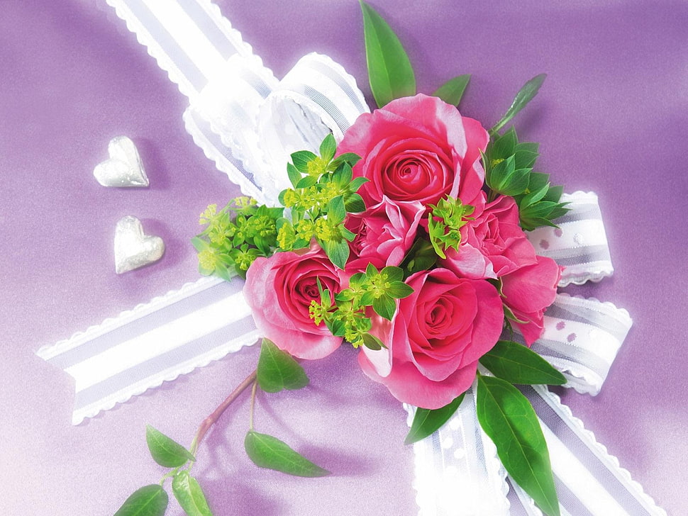 pink rose bouquet HD wallpaper
