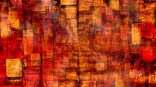 red and orange abstract painting, digital art, abstract, square, orange
