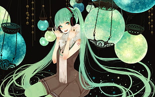 green haired female anime character screenshot
