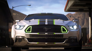 white Ford Mustang coupe, Need for Speed, video games, Need for Speed: Payback, car