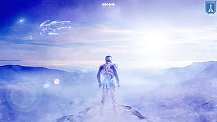 man wearing metal suit standing on mountain digital wallpaper, Mass Effect, Mass Effect: Andromeda, Andromeda Initiative, Tempest HD wallpaper