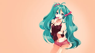 Hatsune Miku, anime girls, turquoise hair, twintails