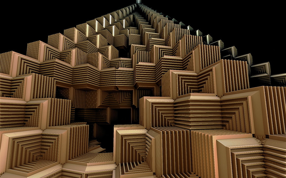 cube pyramid artwork HD wallpaper