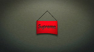 red and black Supreme wall decor, minimalism HD wallpaper