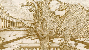 baby on animal back sketch illustration, Ghost B.C., Infestissumam HD wallpaper