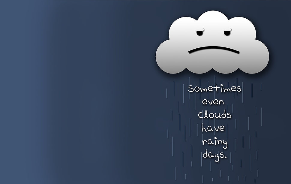 white cloud illustration with text overlay, clouds, minimalism HD wallpaper
