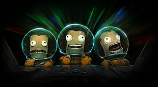 three aliens illustration HD wallpaper