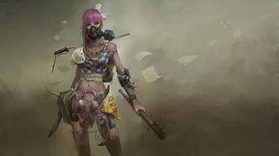 pink haired female character wallpaper, Wasteland 2, apocalyptic, survival
