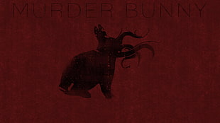 Murder Bunny text overlay, digital art, artwork, typography, red background