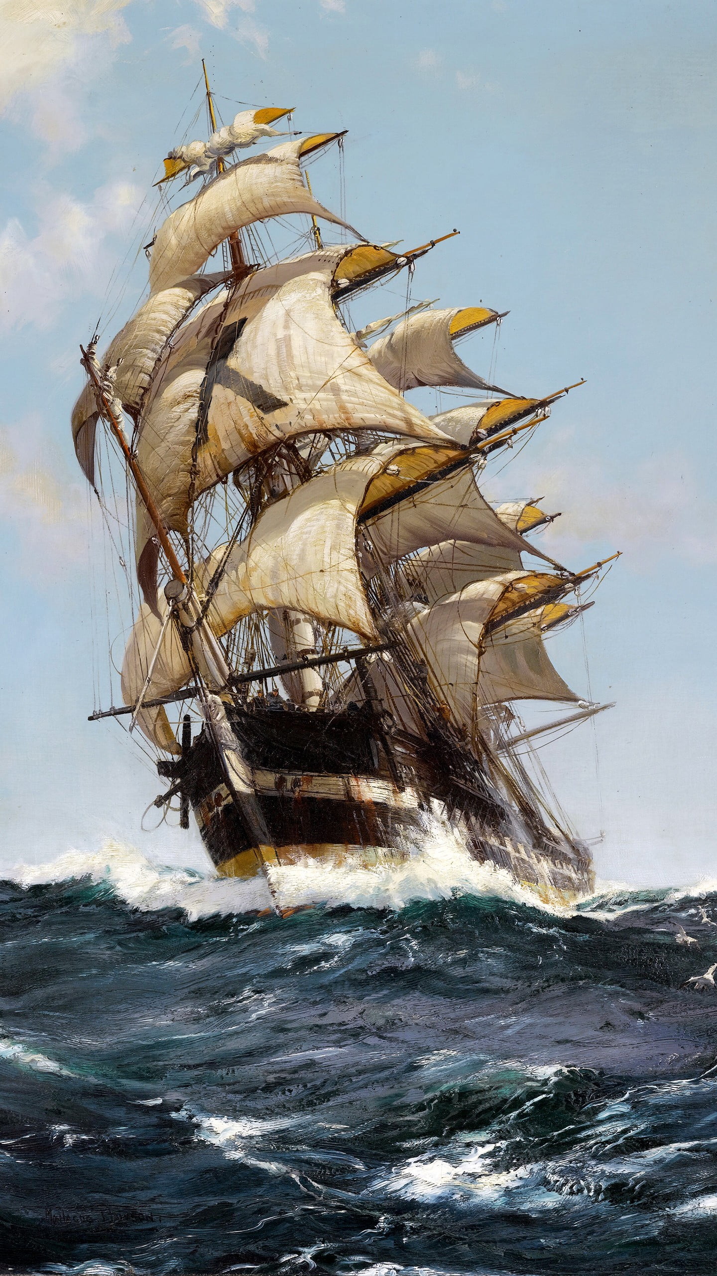 Brown and beige sail boat illustration