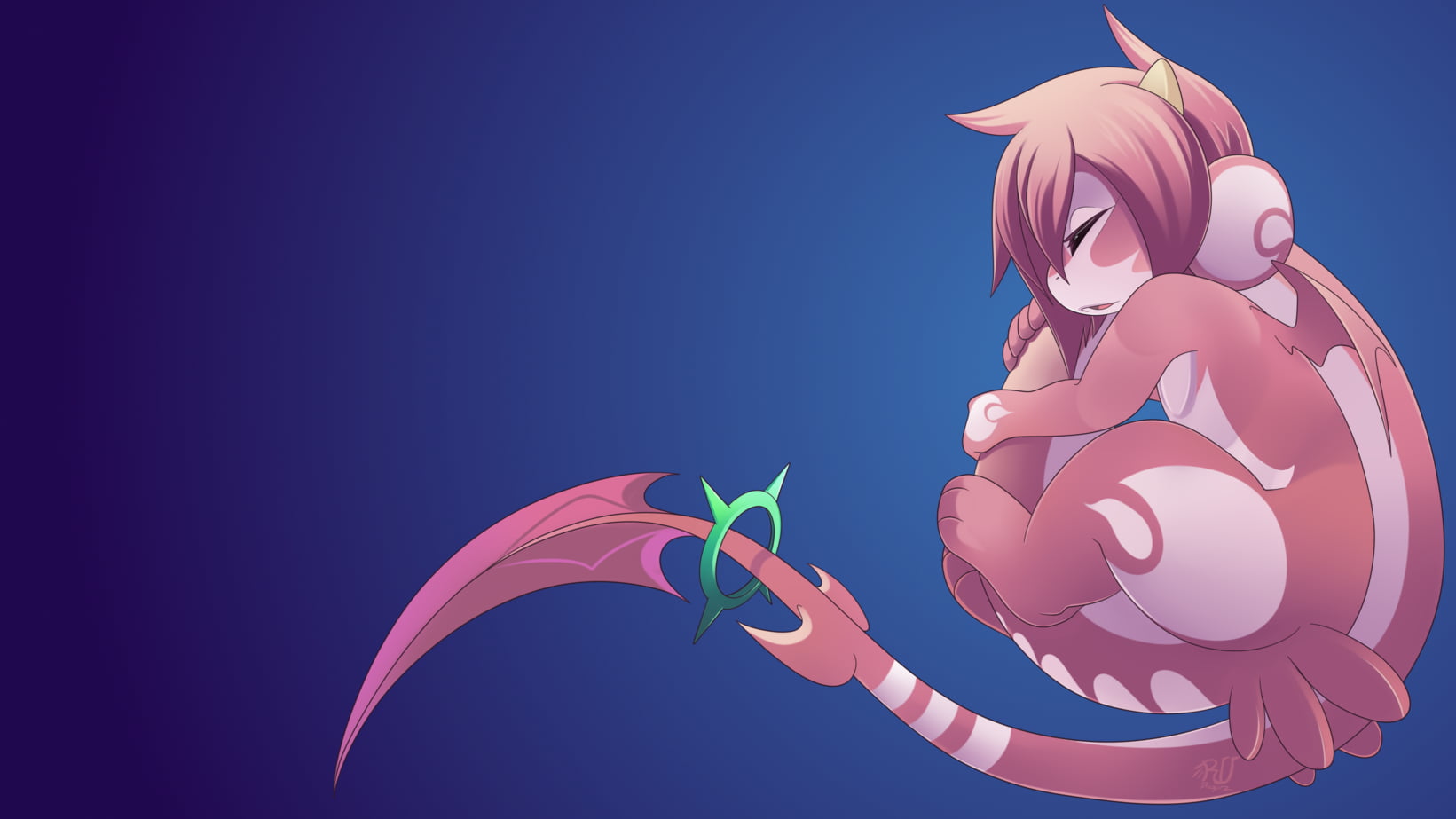 orange-haired female anime character with tail illustration, furry, Anthro ...