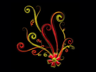 red floral illustration
