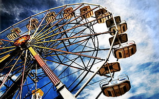 worm eye view of Ferris Wheel HD wallpaper